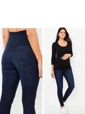 AG Adriano Goldschmied Dark Blue Skinny Jeans Maternity Pants